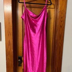 hot pink slip dress